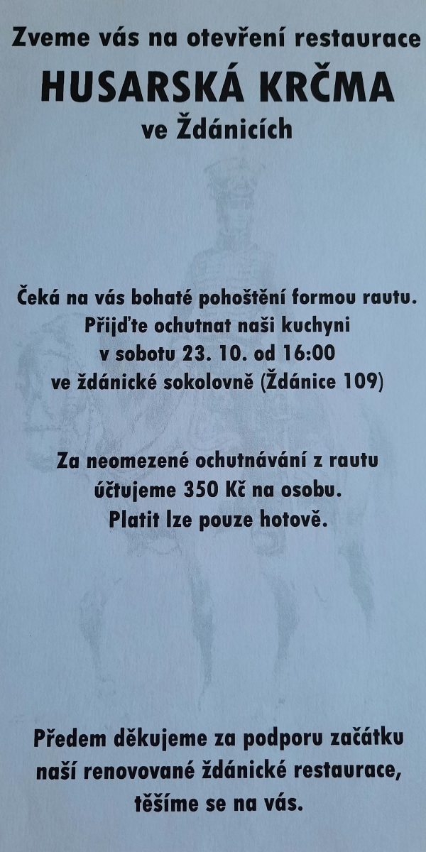 Plakát Husarská krčma Plakát Husarská krčma